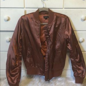Topshop Rose Gold Bomber Jacket